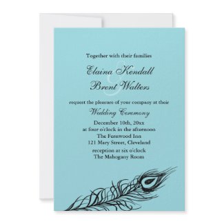 Turquoise Shake your Tail Feathers Wedding Invite zazzle_invitation