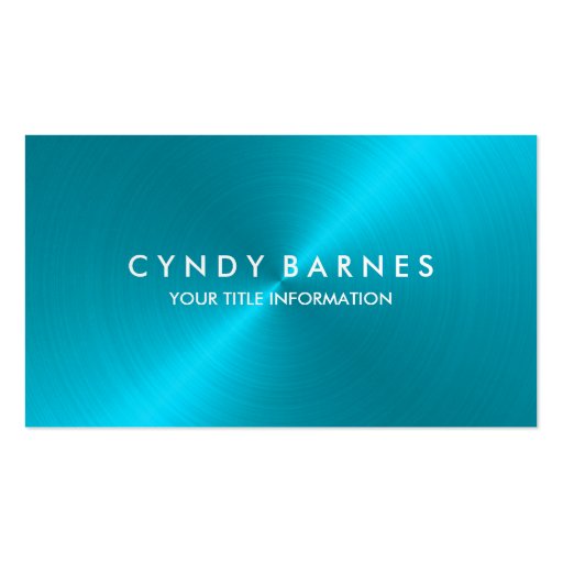 Turquoise Sheen Business Card (front side)