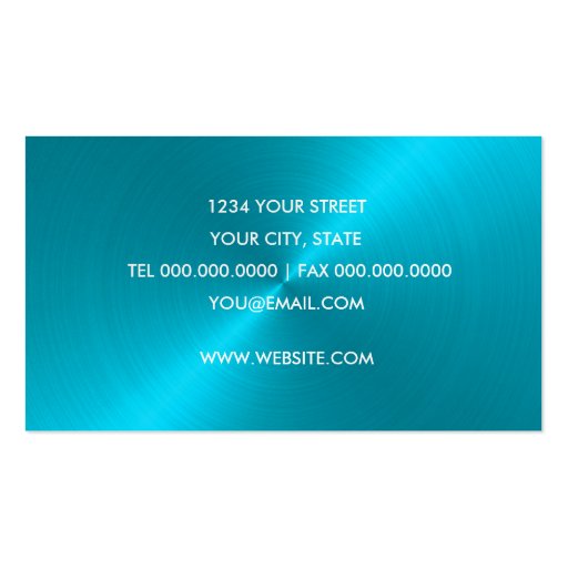 Turquoise Sheen Business Card (back side)