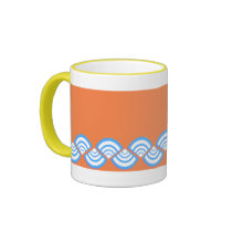 Turquoise Slices On Orange Mug mugs