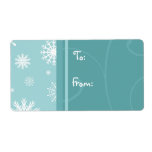 Turquoise Snowflakes Christmas Gift Tag Labels