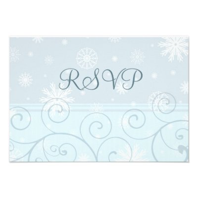 Turquoise Snowflakes Christmas Wedding RSVP Cards Invitations