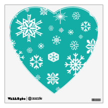 Turquoise snowflakes pattern room graphics