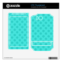 Turquoise snowflakes pattern skin for HTC thunderbolt