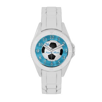 Turquoise Soccer Watches with NAME and NUMBER