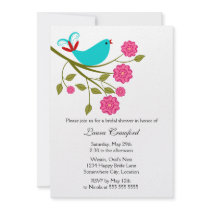 Turquoise Songbird Bridal Shower Invitation