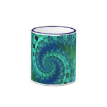 Turquoise Spiral Shell Fractal Mug