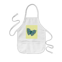 Turquoise Spotted Butterfly Apron by ingasi Turquoise Spotted Butterfly Apron