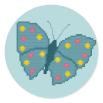 Turquoise Spotted Butterfly Sticker by ingasi Turquoise Spotted Butterfly Sticker