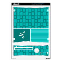 Turquoise Squares; Retro Square Xbox 360 S Console Skin