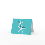 Turquoise Starfish Mr. And Mrs. Custom Note Cards