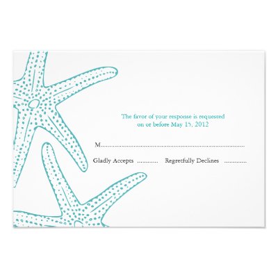Turquoise Starfish Response Card Invitations