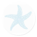 Turquoise Starfish Round Stickers