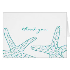 Turquoise Starfish Thank You Card