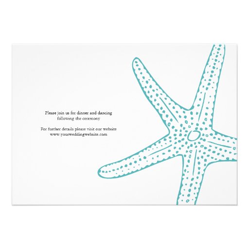 Turquoise Starfish Wedding Invite