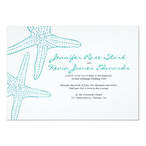 Turquoise Starfish Wedding Invite 5