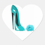 Turquoise Stiletto Shoe and Rose Stickers