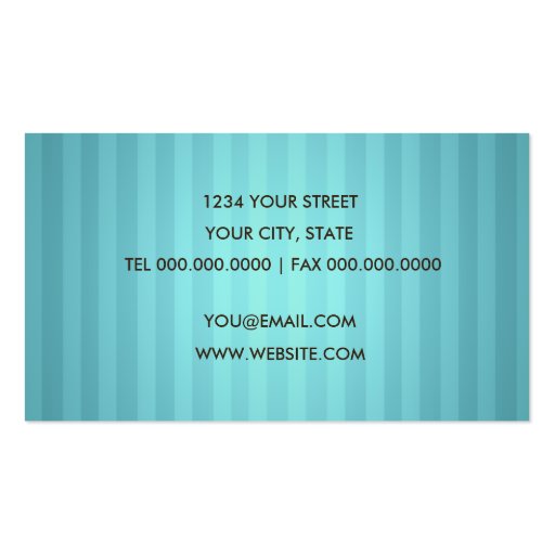 Turquoise Stripe Business Card (back side)