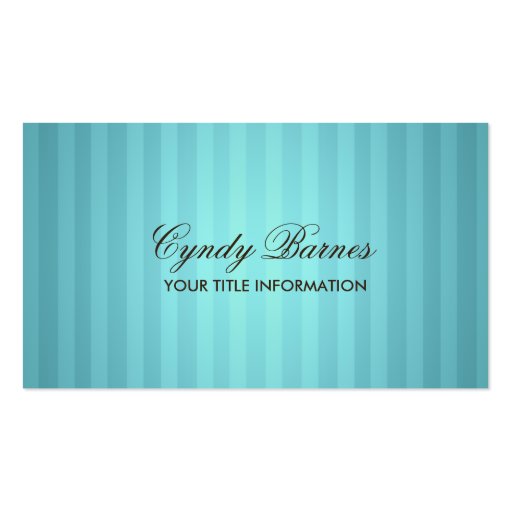 Turquoise Stripe Business Card (front side)