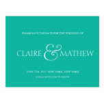 Turquoise striped - save the date postcards