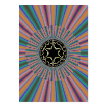 Turquoise Striped Sunburst Fractal Business Card