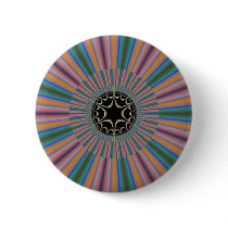 Turquoise Striped Sunburst Fractal Pins