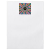 Turquoise Striped Sunburst Fractal Flyer