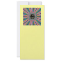 Turquoise Striped Sunburst Fractal Customized Rack Card