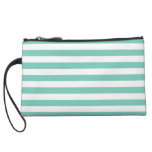 Turquoise Stripes Pattern Wristlet