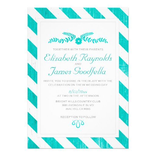Turquoise Stripes Wedding Invitations