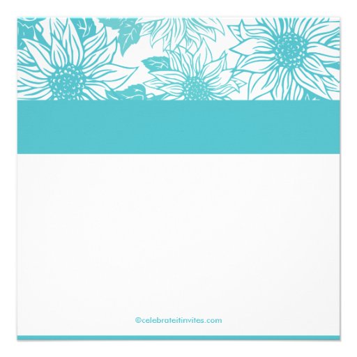 Turquoise Sunflower Bridal Shower Invitation
