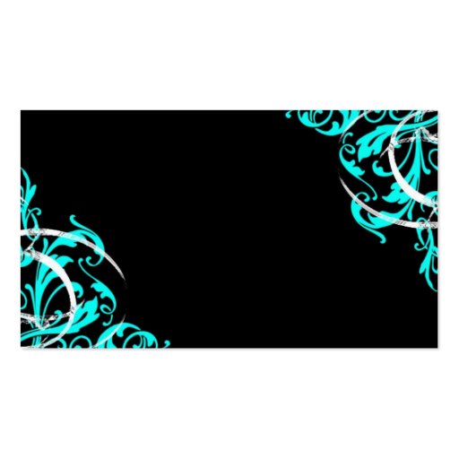 Turquoise Swirls Business Card (front side)