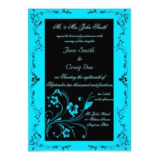 Turquoise Swirls Wedding Invitations