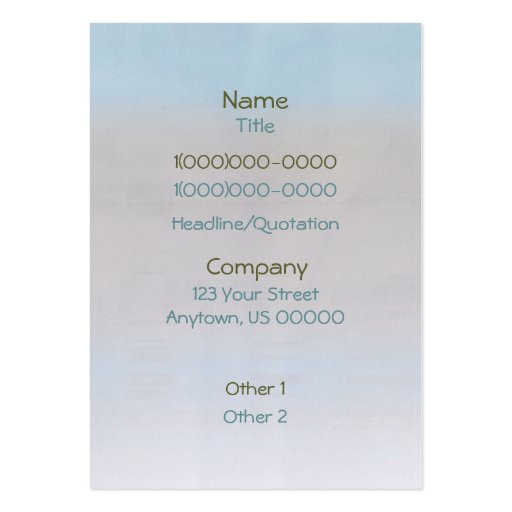 Turquoise & Tan Ocean Abstract Business Card (back side)