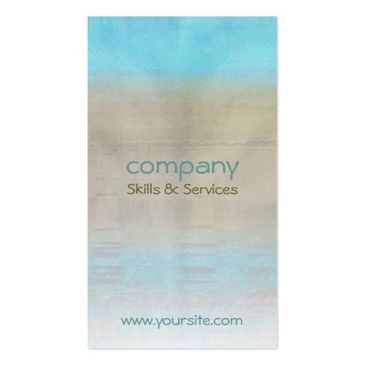 Turquoise & Tan Ocean Abstract, White Blend, co... Business Card