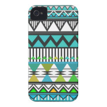 Turquoise Tribal 2 Pattern iPhone 4 Case-Mate Cases