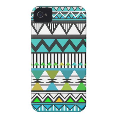 Turquoise Tribal 2 Pattern iPhone 4/4S Case-Mate C Iphone 4 Case-mate Cases