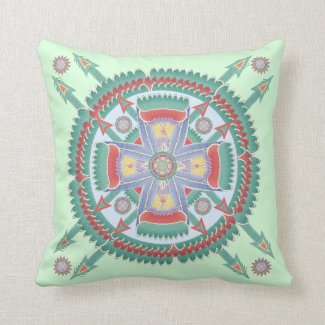 Turquoise Tribal Motif Pillow