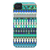 Turquoise Tribal Pattern iPhone 4/4S Case-Mate Cas iPhone 4 Case-Mate Case