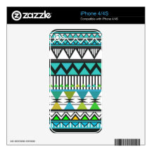 Turquoise Tribal Pattern  iPhone 4/4S Skin Skin For iPhone 4S