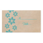 Turquoise Tropical Floral Place Card Business Card Template