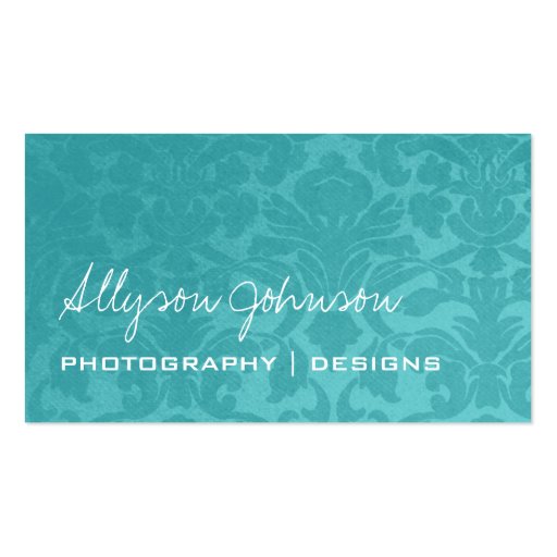 Turquoise Vintage Business Cards (front side)