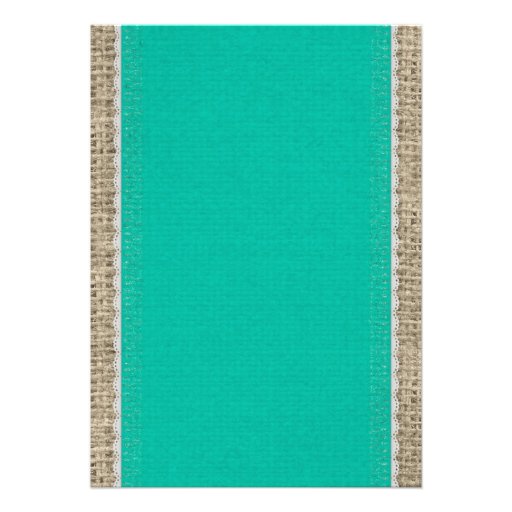 Turquoise Vintage Lace Wedding Invitations