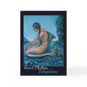 Turquoise Vintage Mermaid Greeting Card