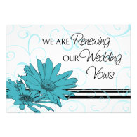 Turquoise Vow Renewal Ceremony Invitation Card