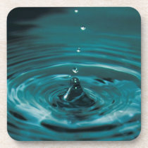 Turquoise Water Drop Beverage Coaster