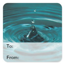 Turquoise Water Drop Gift Tags Square Stickers