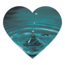 Turquoise Water Drop Heart Stickers
