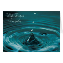 Turquoise Water Drop Sympathy Greeting Cards