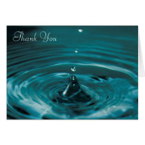 Turquoise Water Drop Thank You Greeting Card